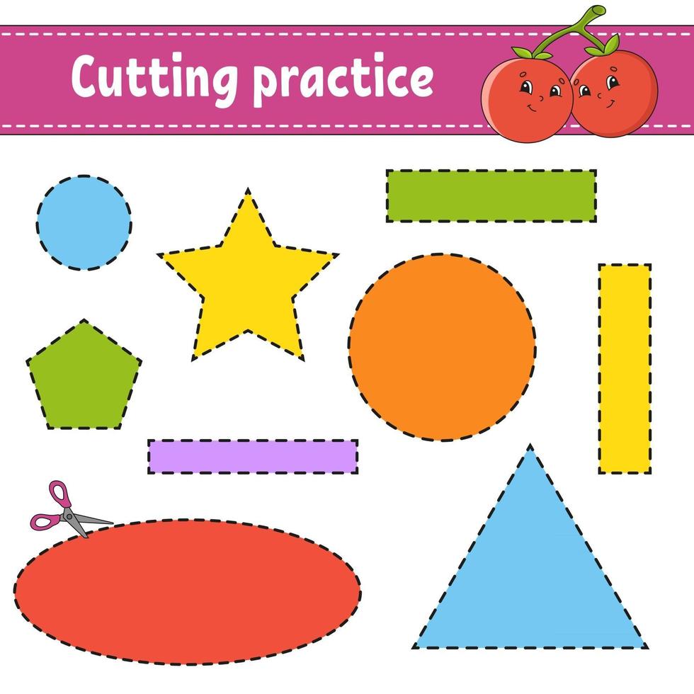 Cutting practice game vector