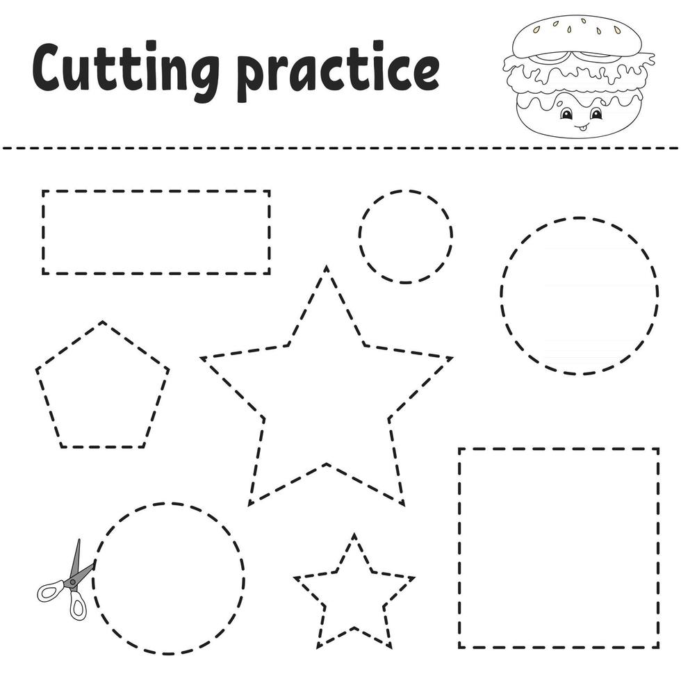 Cutting practice game vector