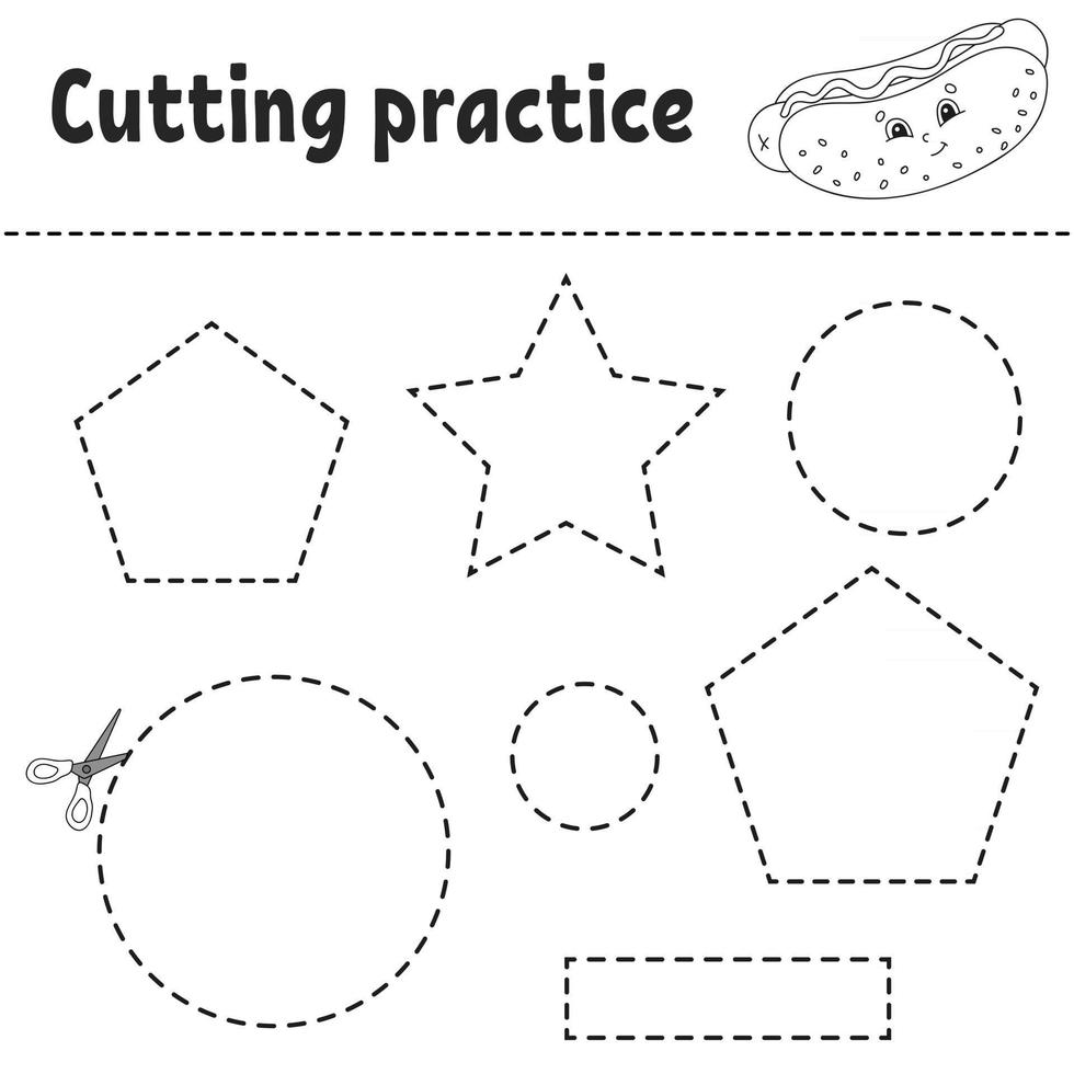 Cutting practice game vector