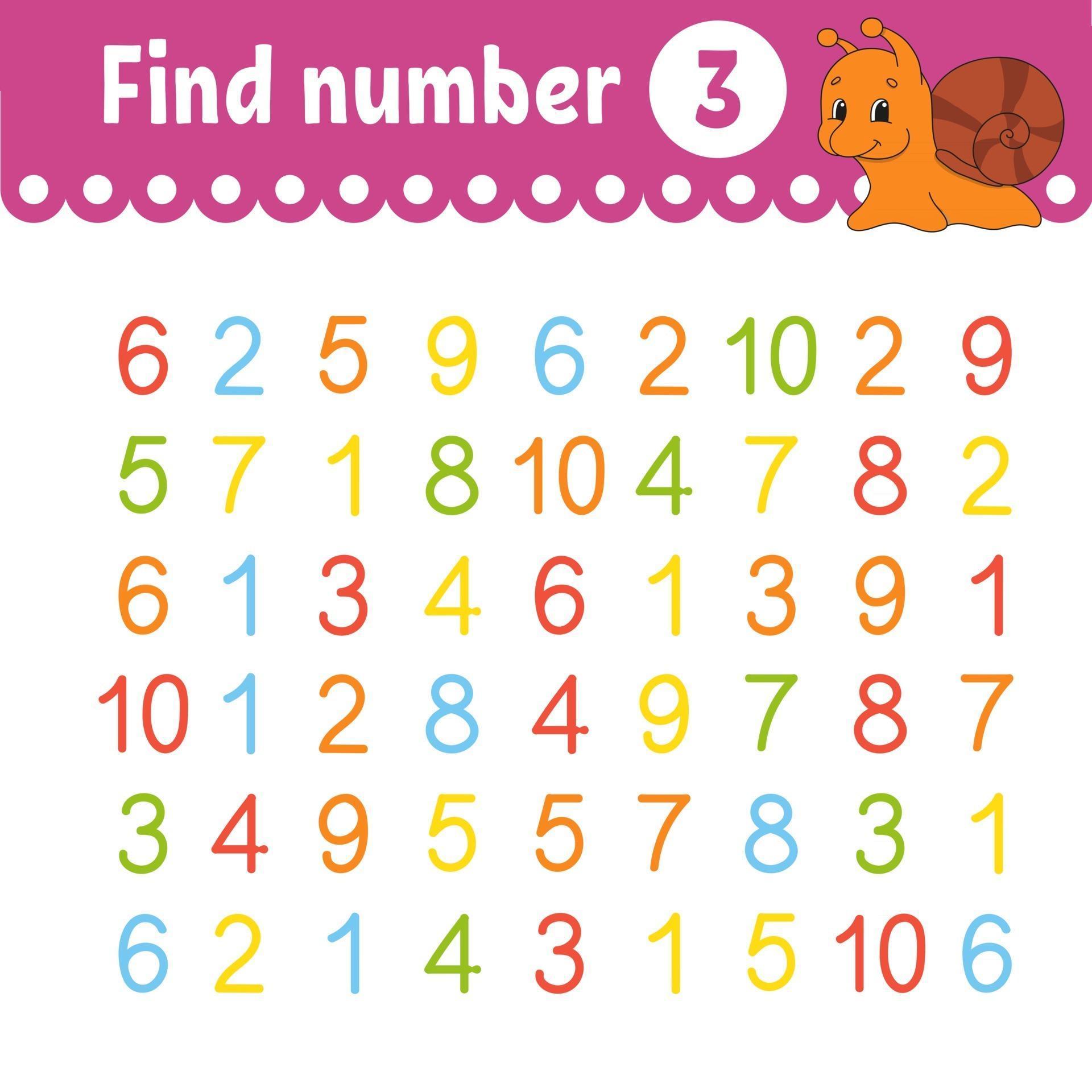 Find the number 1 on. Find the number 1 on
