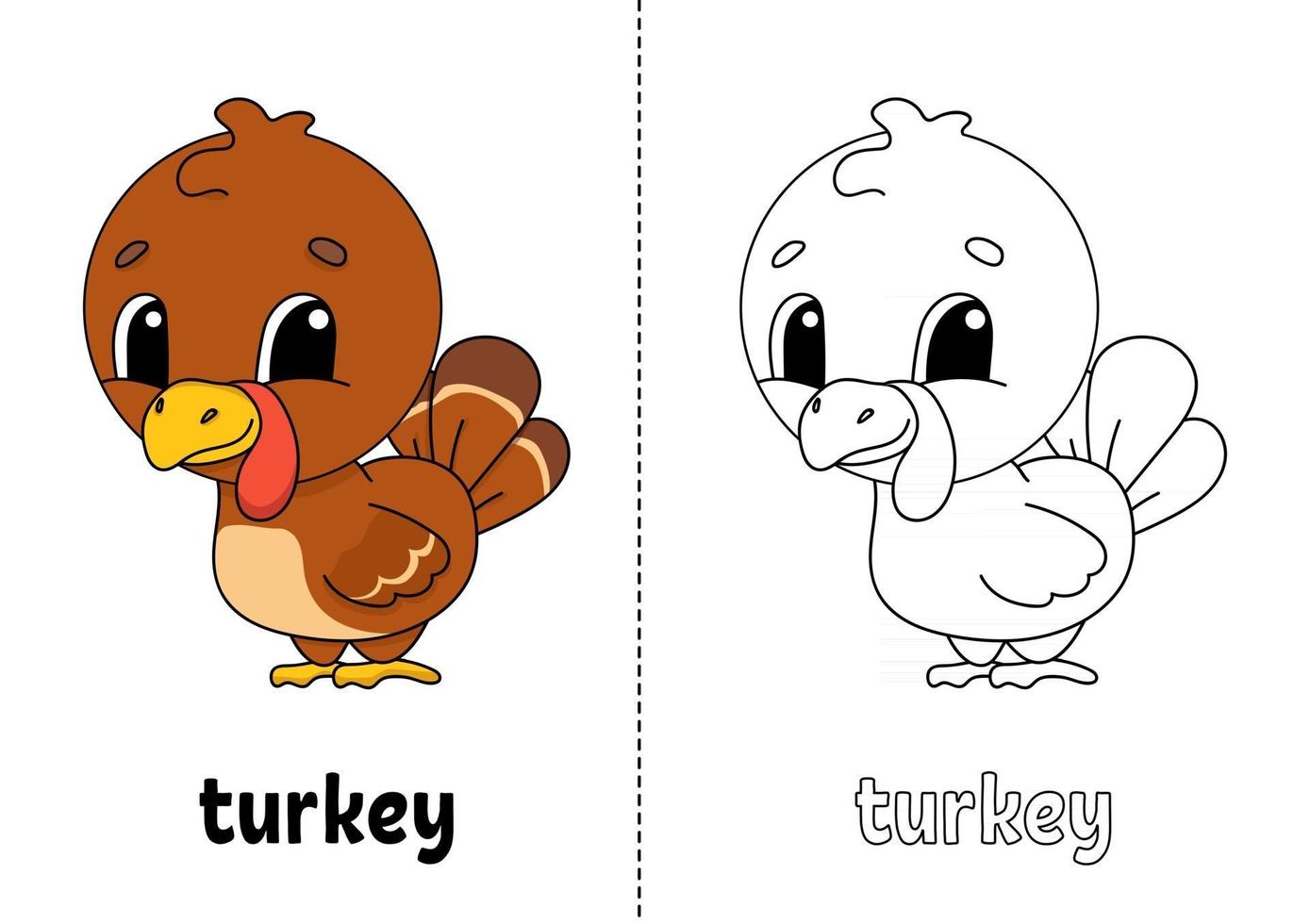 libro para colorear para niños pavo vector