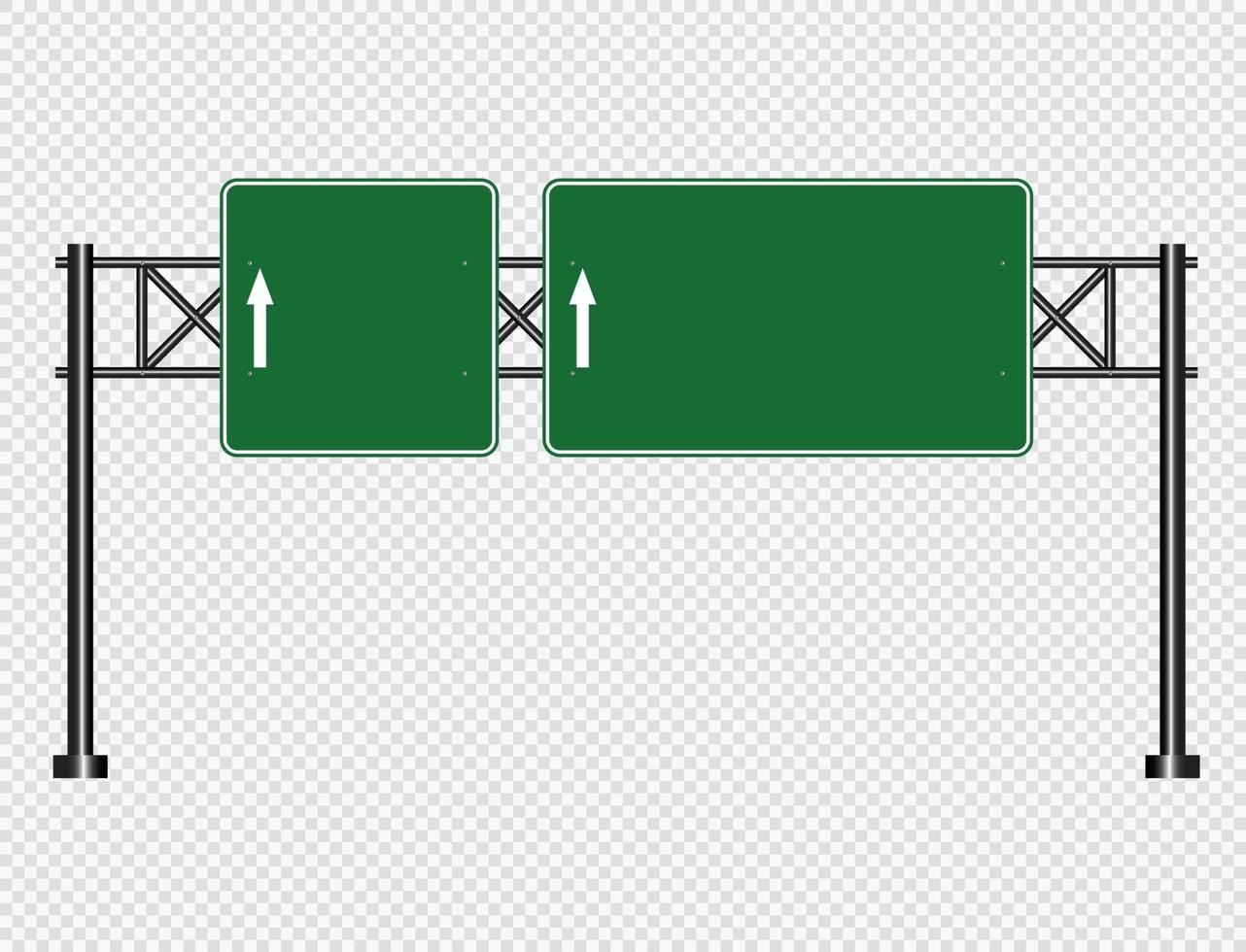 Road highway signs Green board on road vector