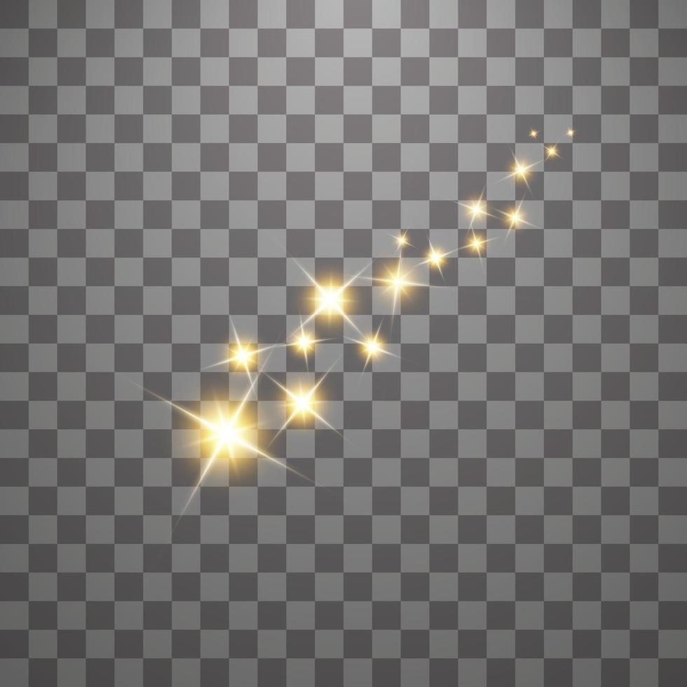 The dust is yellow sparks and golden stars shine with special light vector