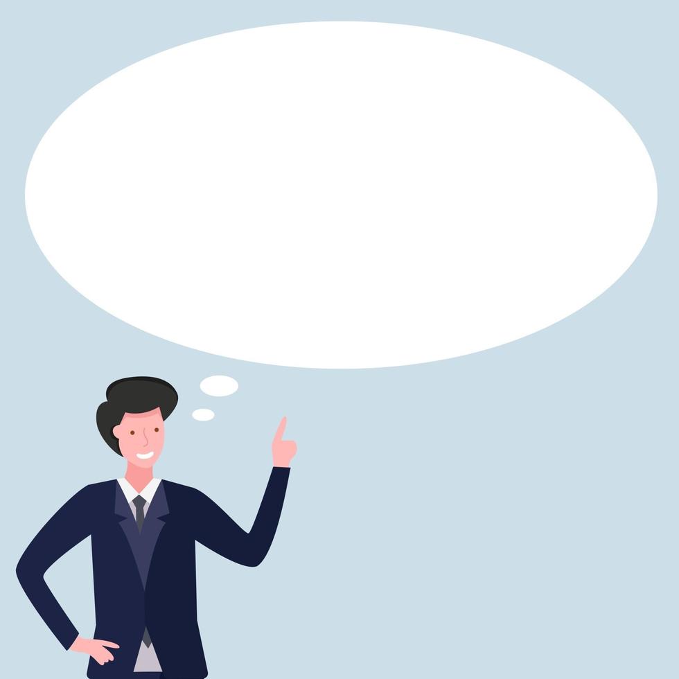 Businessman with an empty speech bubble over his head vector