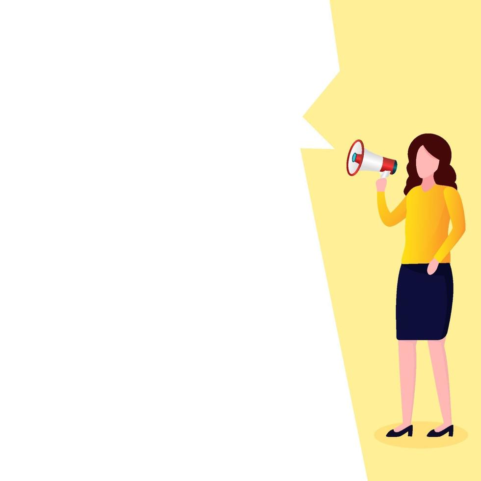 women with a megaphone marketing campaign vector