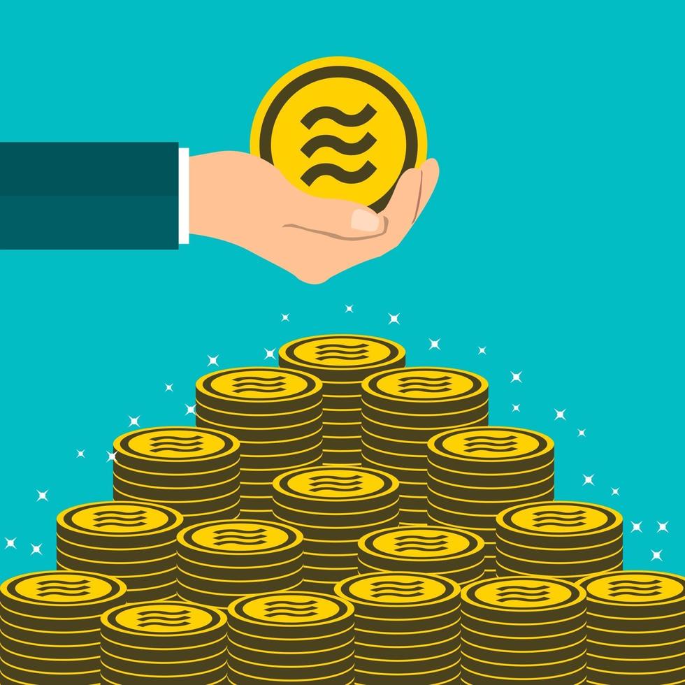 Business concept with libra coins vector