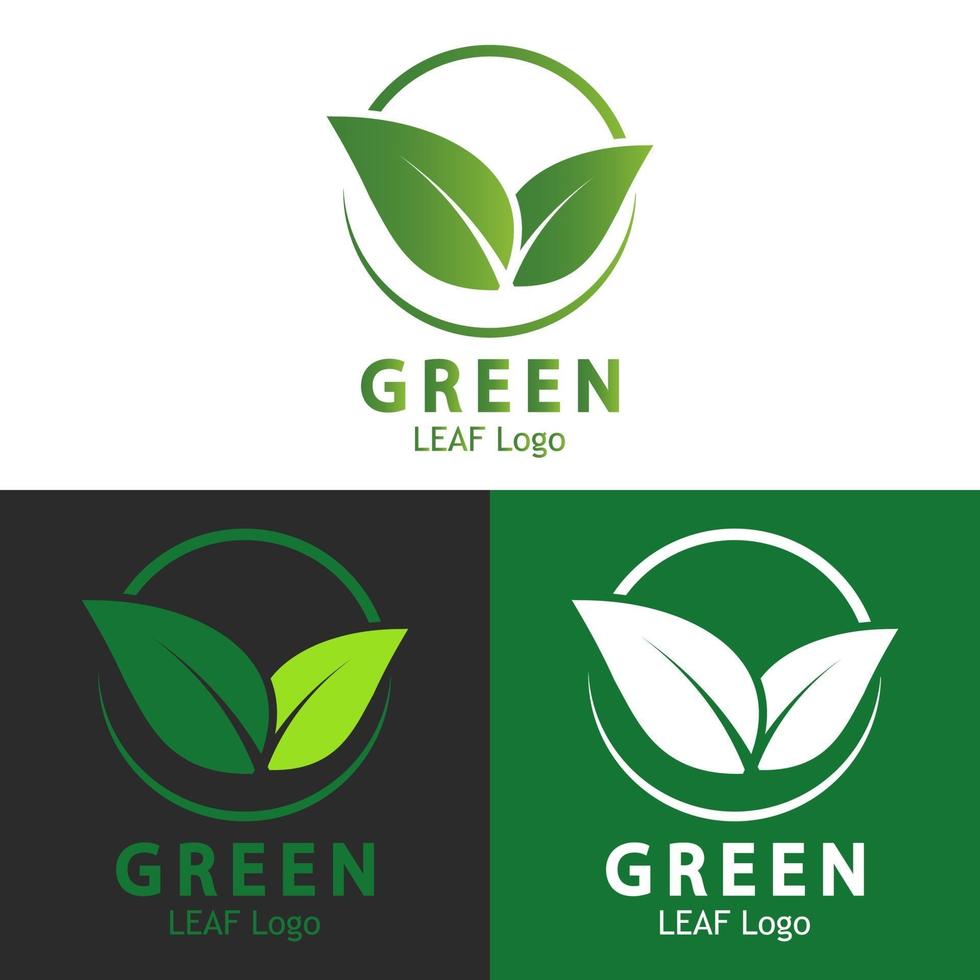 Green leaf logo ecology nature vector