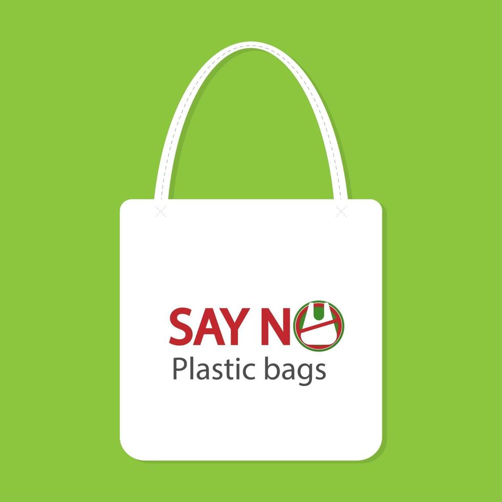 Ecology concept eco friendly fabric bag ideas vector