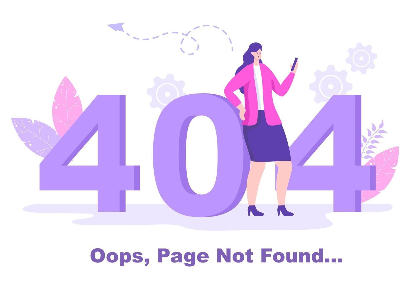 Error 404 y página no encontrada ilustración vectorial vector