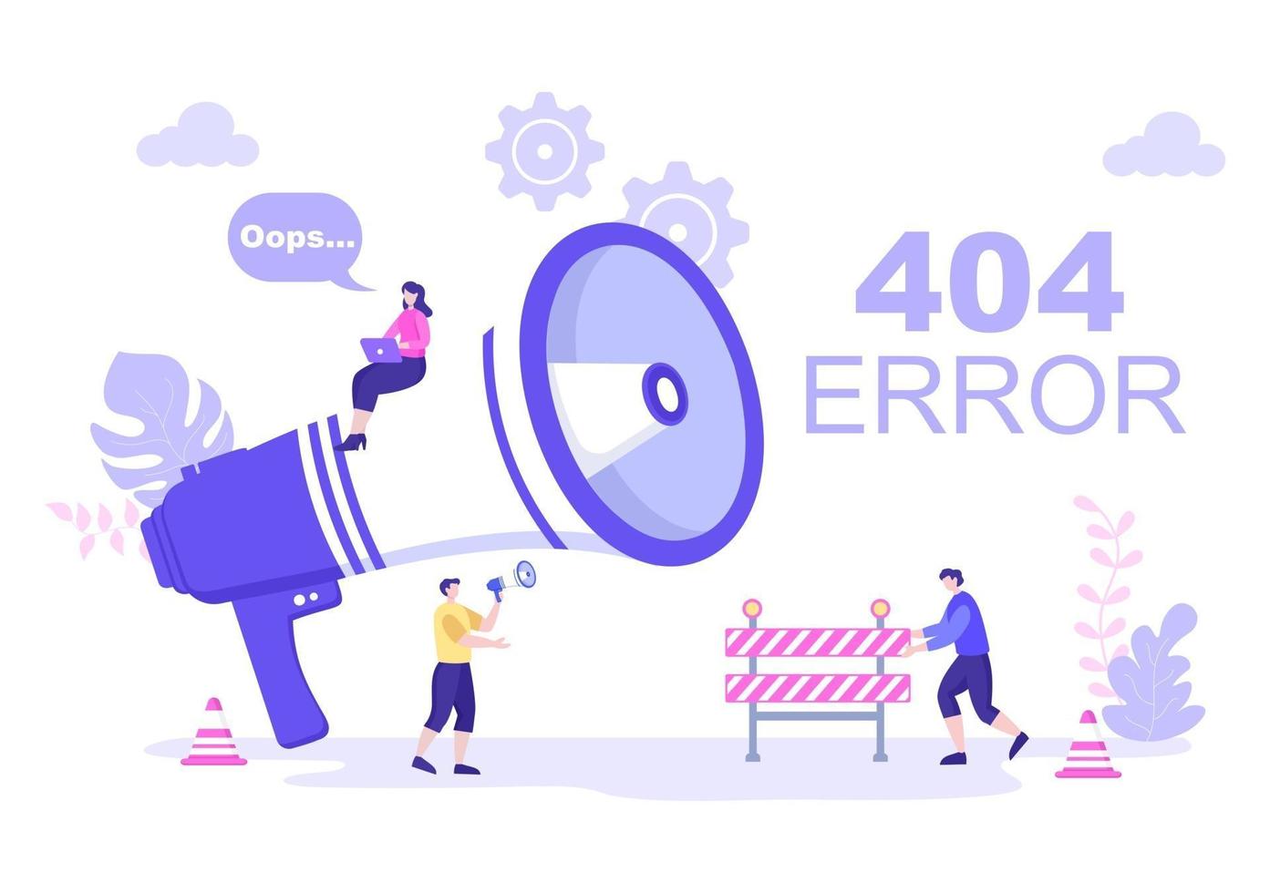 Error 404 y página no encontrada ilustración vectorial vector