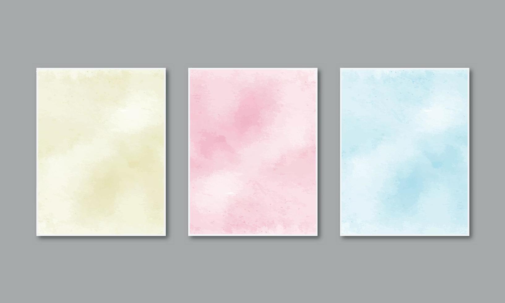 Watercolor hand painted background texture set vector