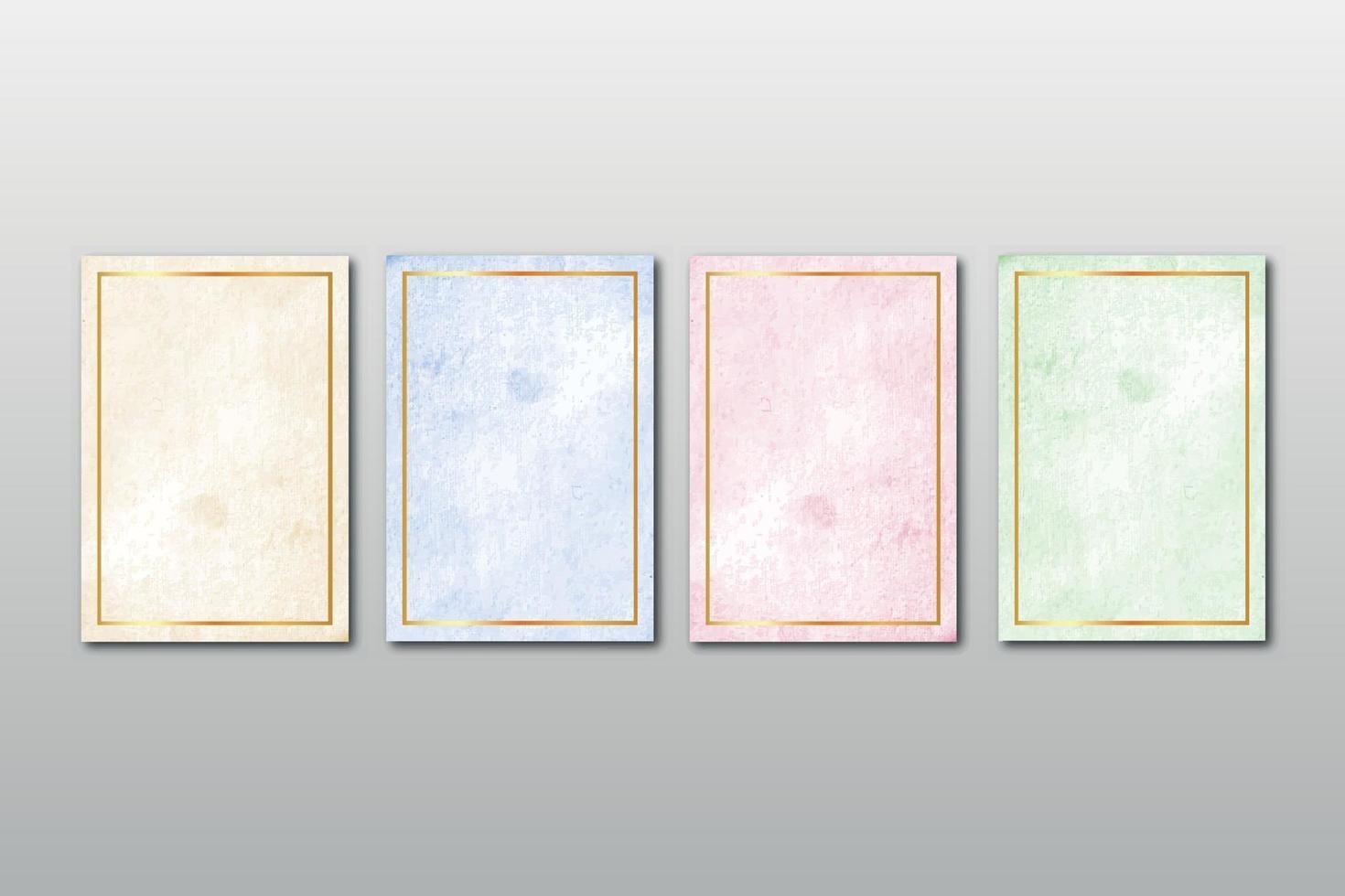 Watercolor hand painted background texture set vector