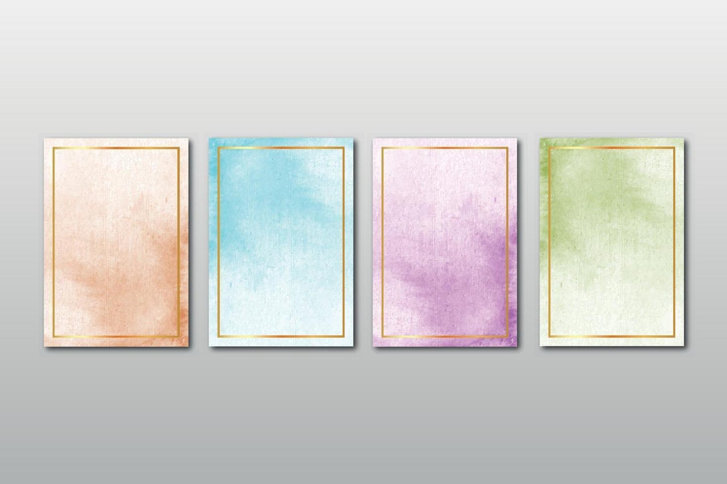 Watercolor hand painted background texture set vector