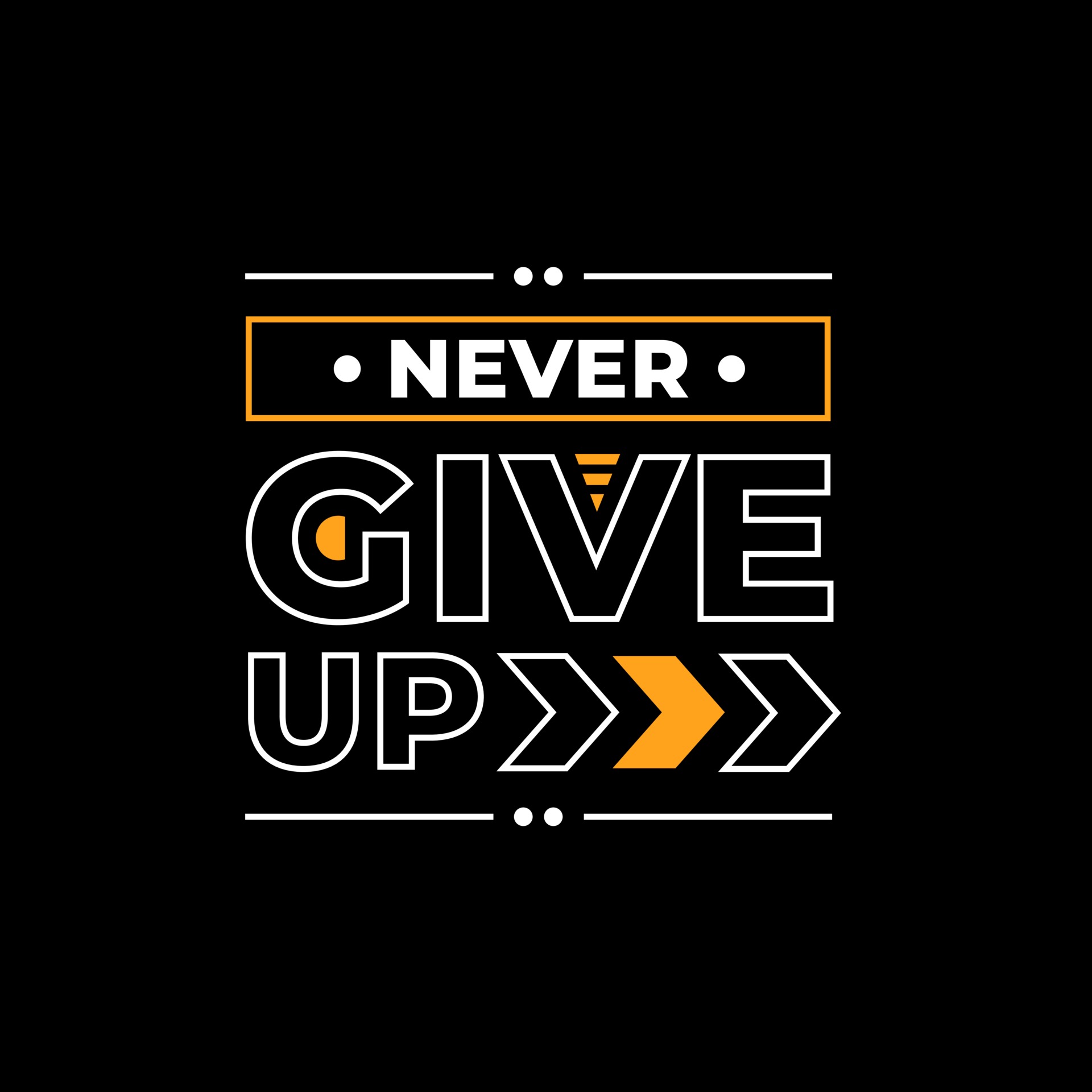 Never give up modern quotes t shirt design 2416643 Vector Art at Vecteezy