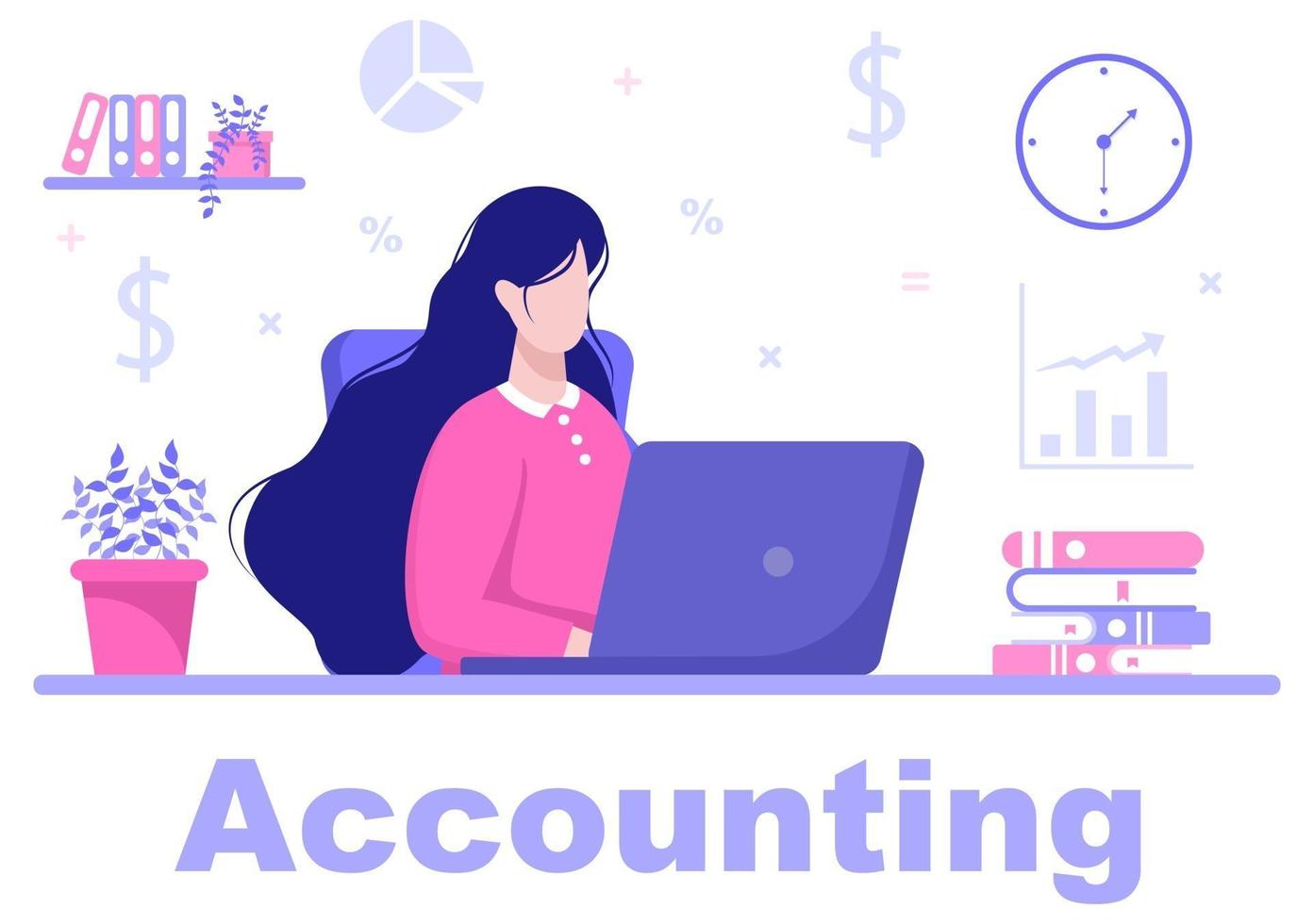 Financial Management or Accounting Vector Illustration