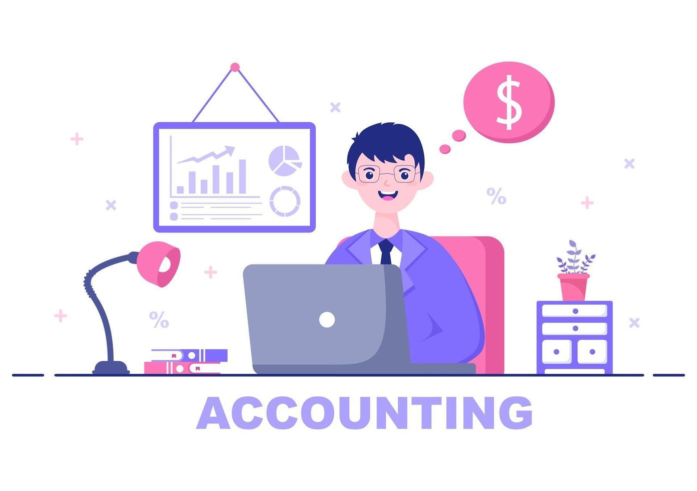 Financial Management or Accounting Vector Illustration