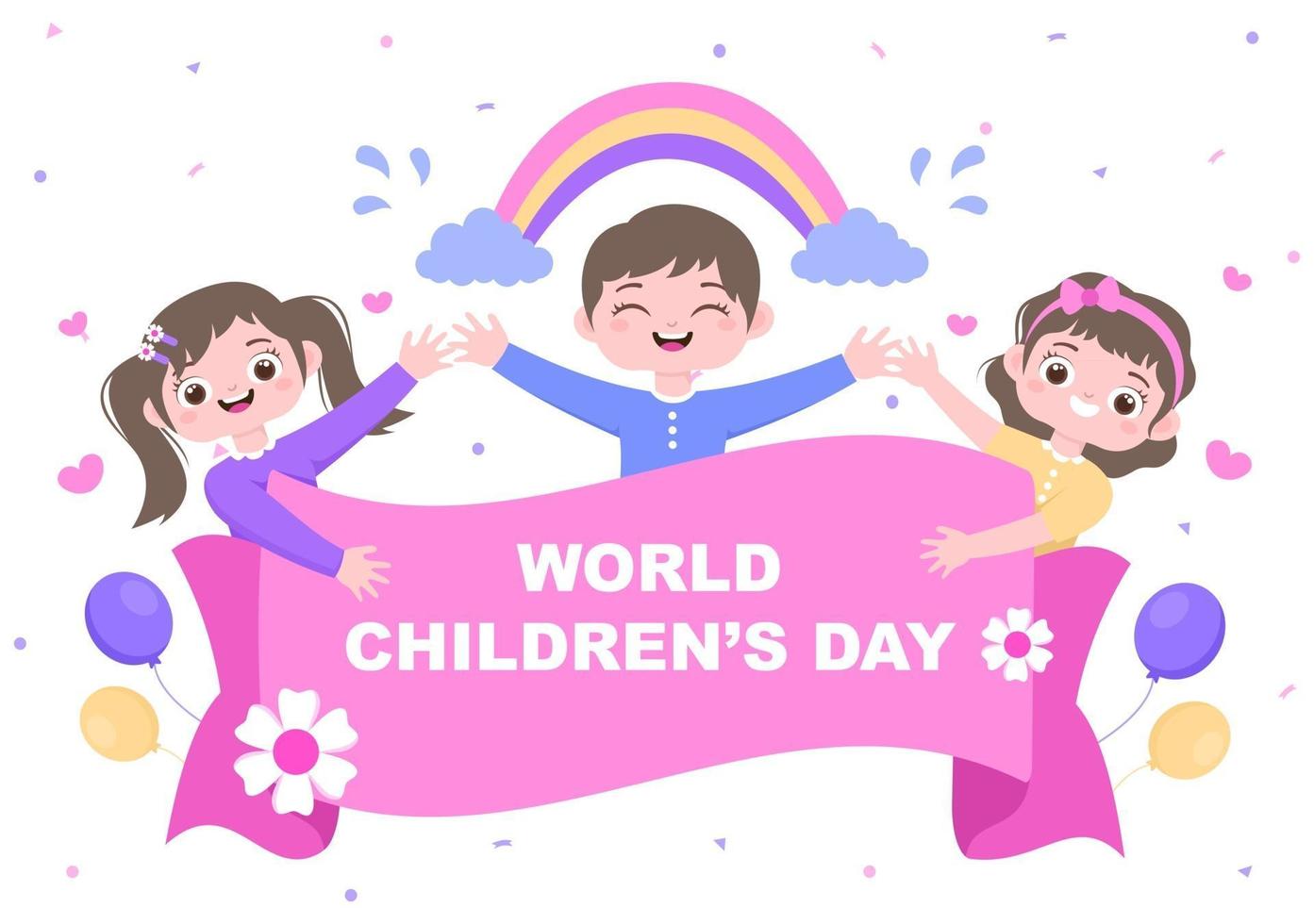 Happy Childrens Day Illustration with Cartoon Character vector