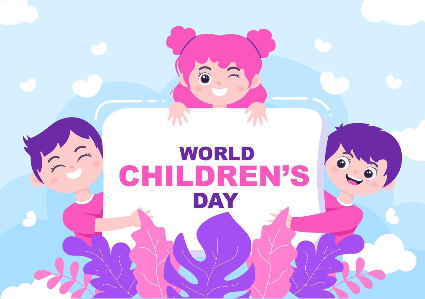 Happy Childrens Day Illustration with Cartoon Character vector