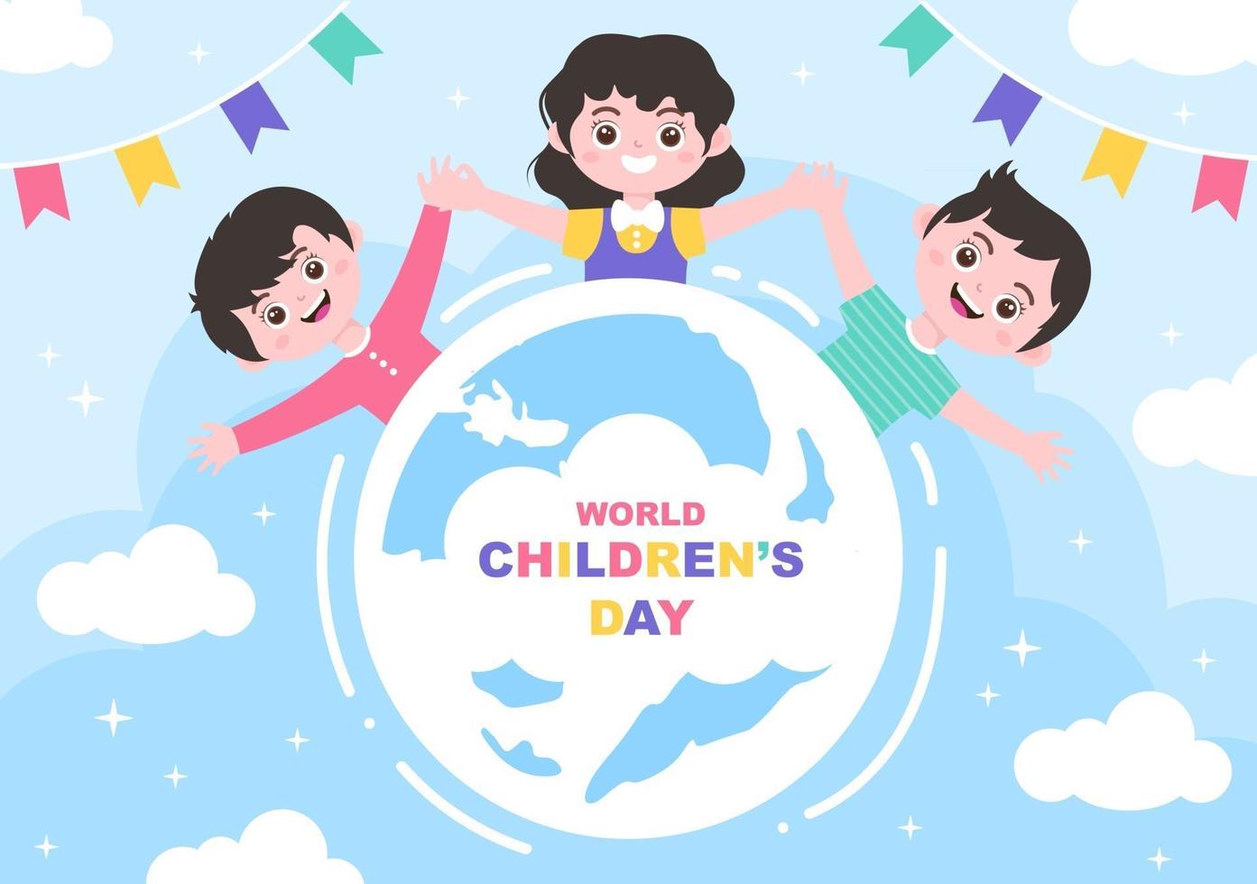 Happy Childrens Day Illustration with Cartoon Character vector