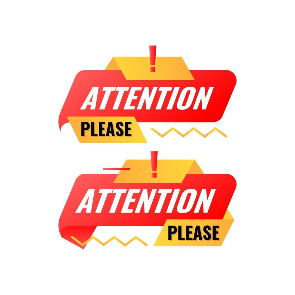 flat modern attention please banner template vector