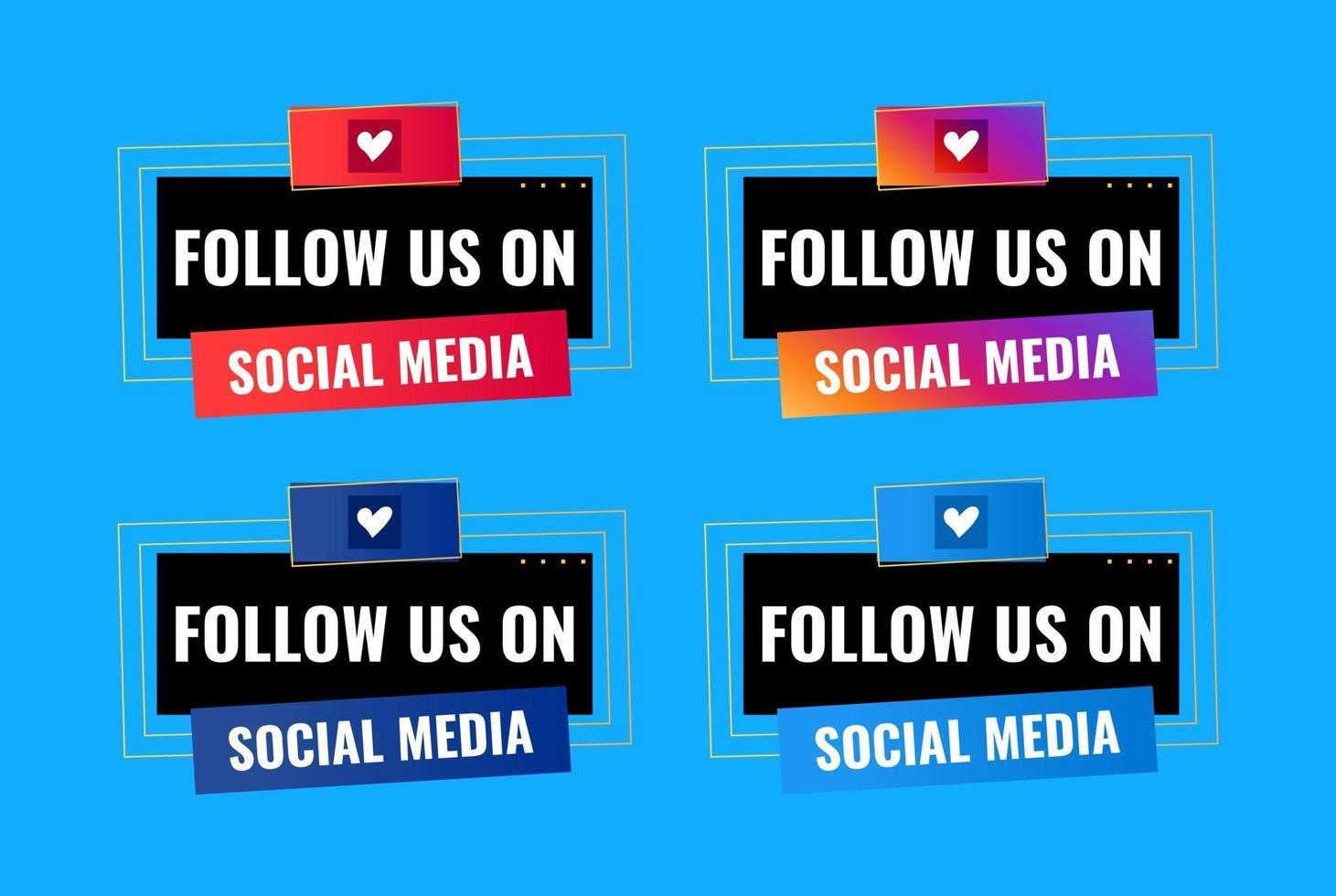 follow us on social media celebration banner design vector