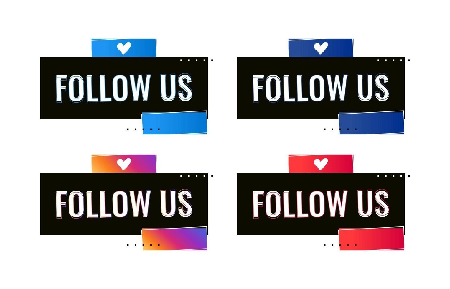 follow us social media banner template vector