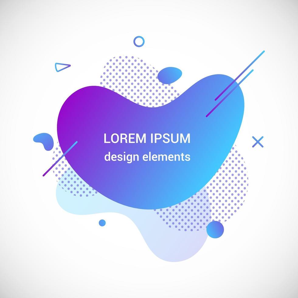 Modern liquid abstract element graphic gradient flat style design fluid vector colorful illustration banner simple shape template for presentation flyer isolated on white background