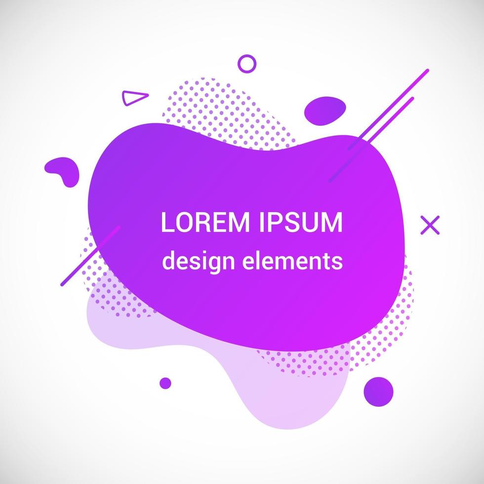 Modern liquid irregular amoeba blob shape abstract elements graphic flat style design fluid vector illustration set banner simple shape template for presentation flyer isolated on white background