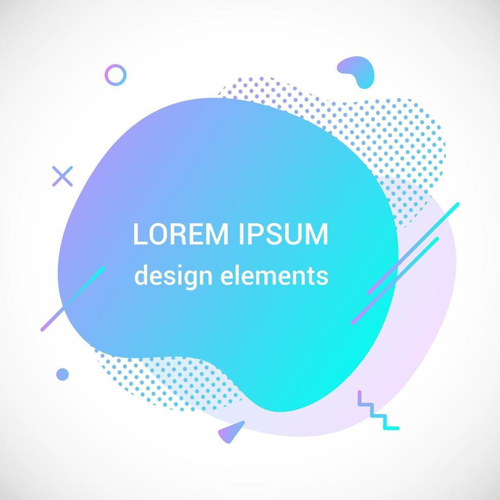 Modern liquid irregular amoeba blob shape abstract elements graphic flat style design fluid vector illustration set banner simple shape template for presentation flyer isolated on white background