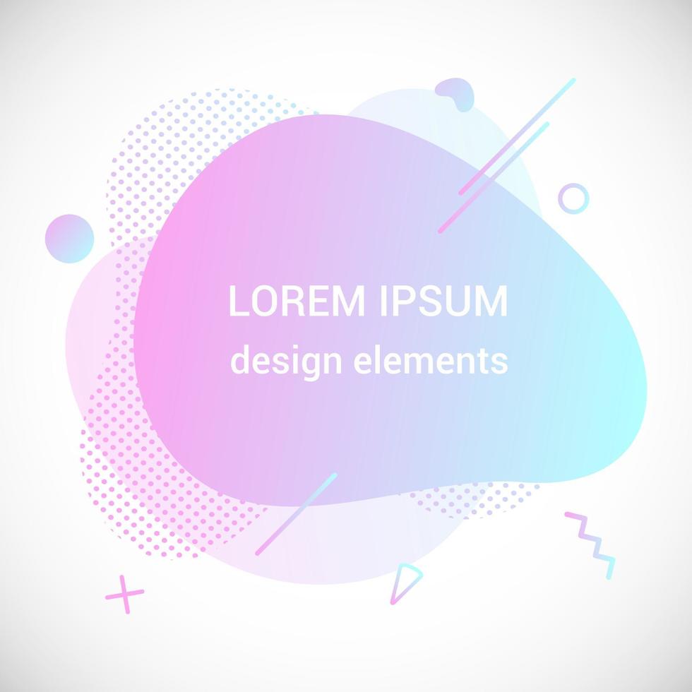 Modern liquid irregular amoeba blob shape abstract elements graphic flat style design fluid vector illustration set banner simple shape template for presentation flyer isolated on white background