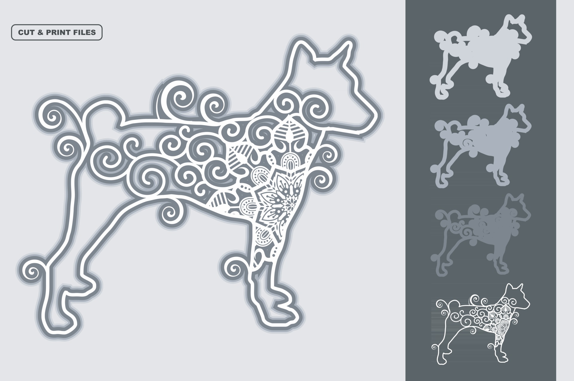 Free Free 281 Layered Dog Mandala SVG PNG EPS DXF File