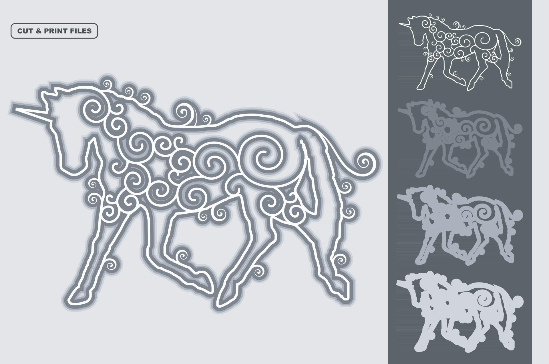 Download Unicorn Mandala Layered 3D Vector 2417124 Vector Art at ...