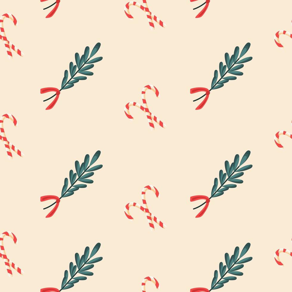 Pattern with christmas mistletoe vector