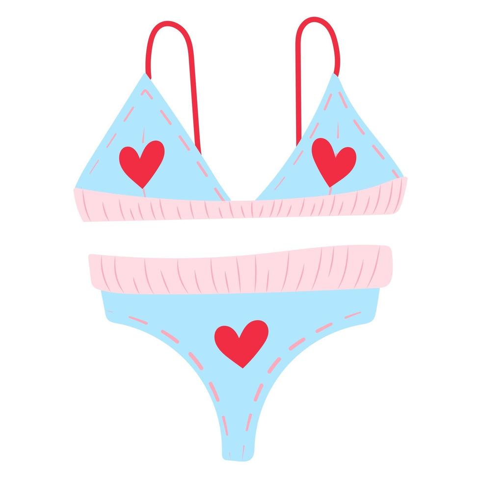 Blue Underclothes With Hearts vector