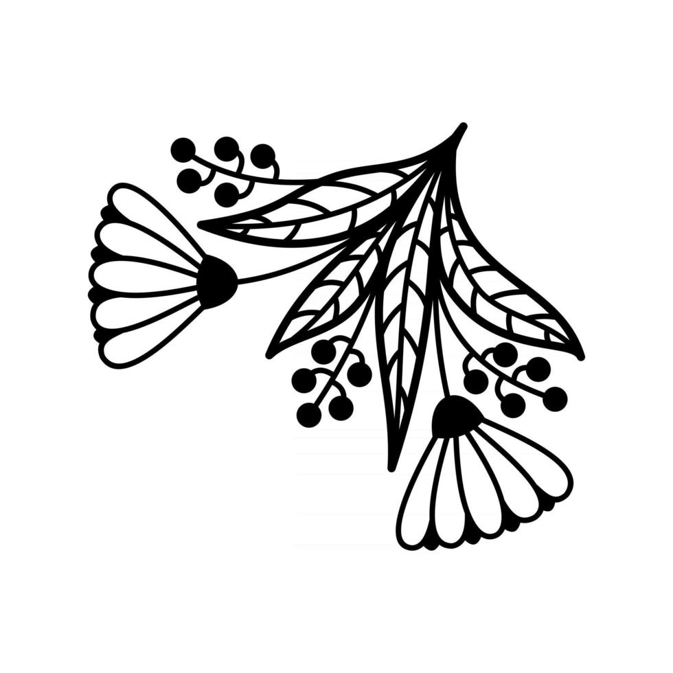COMPOSITION OF WILD FLOWERS IN VECTOR