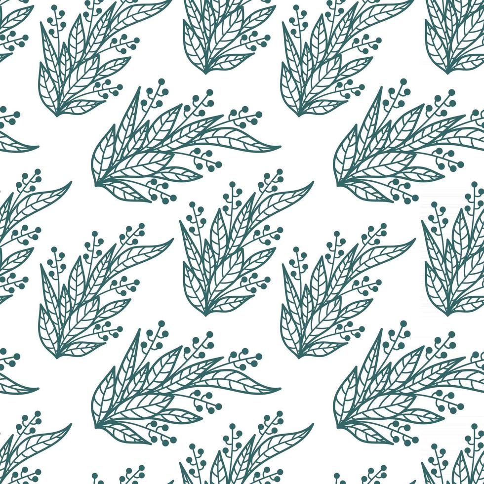 WHITE SEAMLESS BACKGROUND WITH PLANT ELEMENTS vector