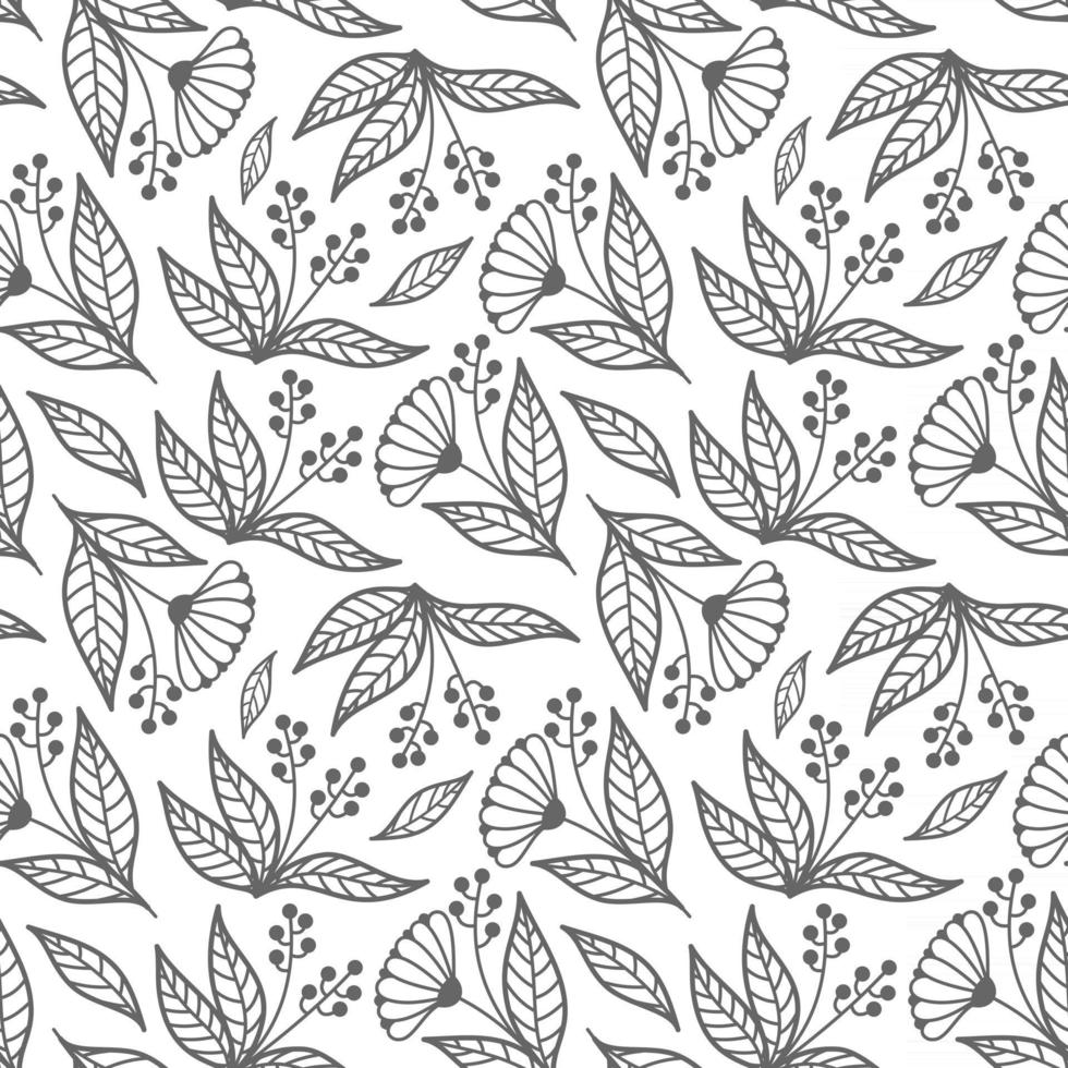 WHITE SEAMLESS BACKGROUND WITH PLANT ELEMENTS vector