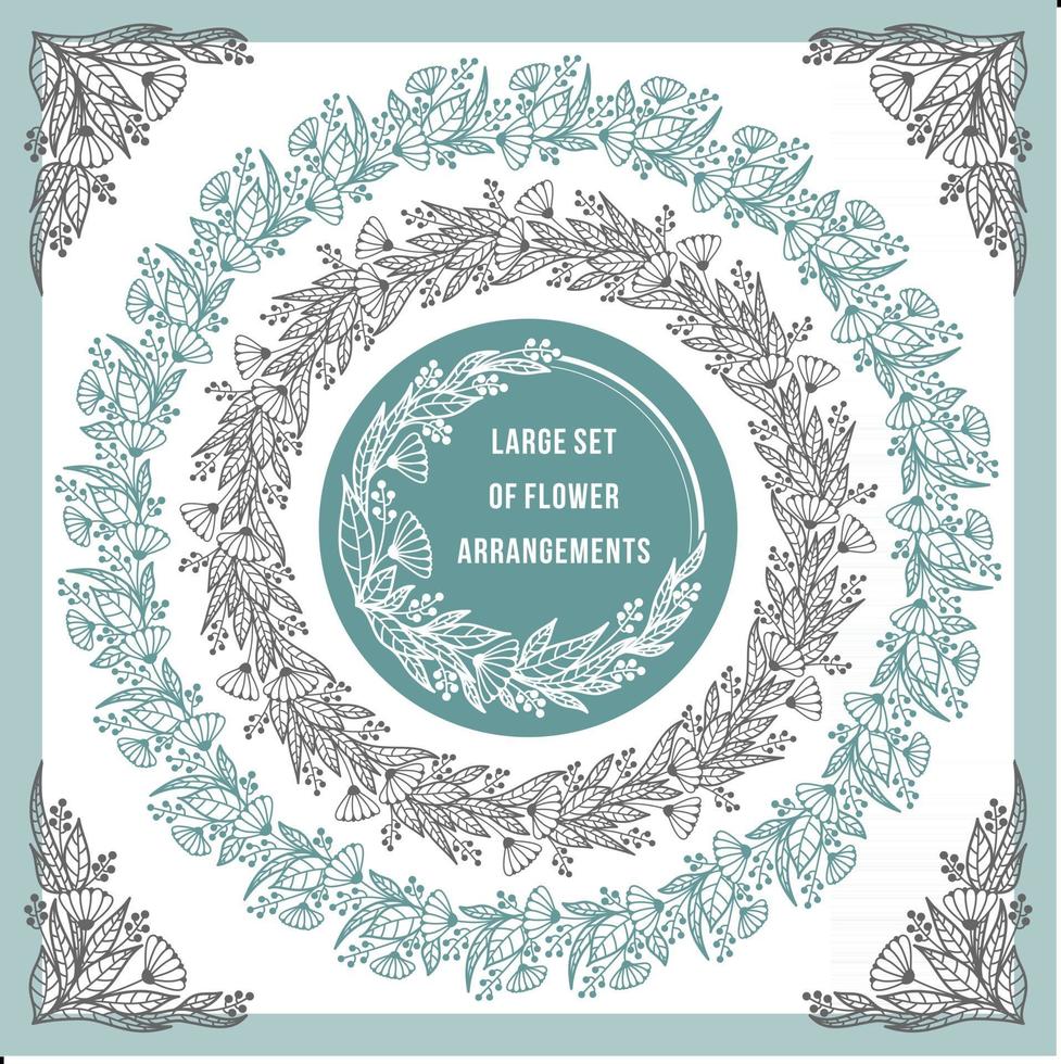 BIG SET OF ROUND FRAMES ON A WHITE BACKGROUND IN VECTOR