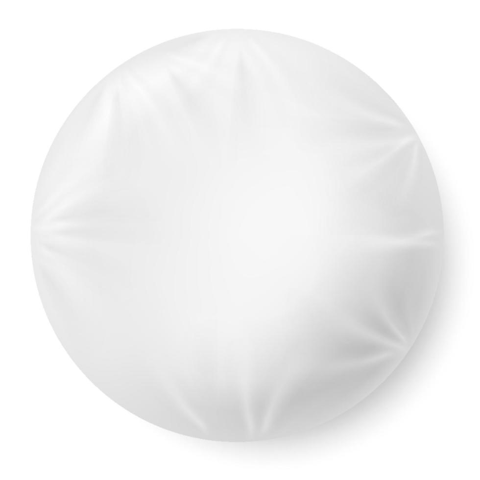 Realistic 3d soft white pillow in shape of circle vector