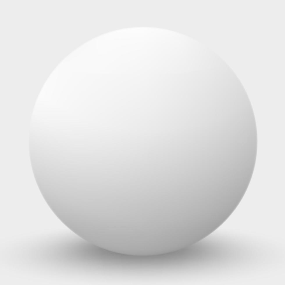 esfera blanca aislada en la ilustración de vector blanco