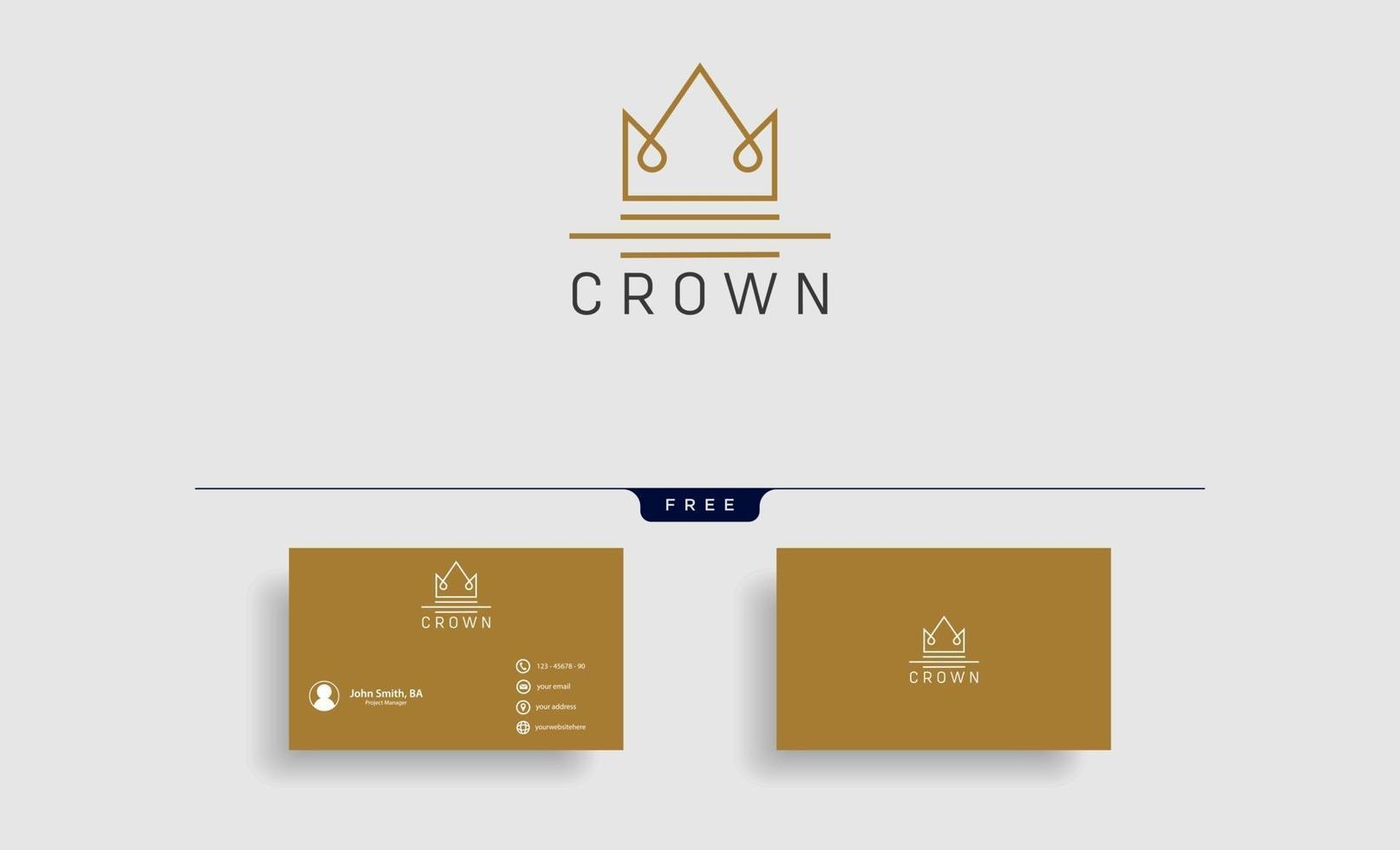 crown royal queen line logo template vector illustration with business card vector