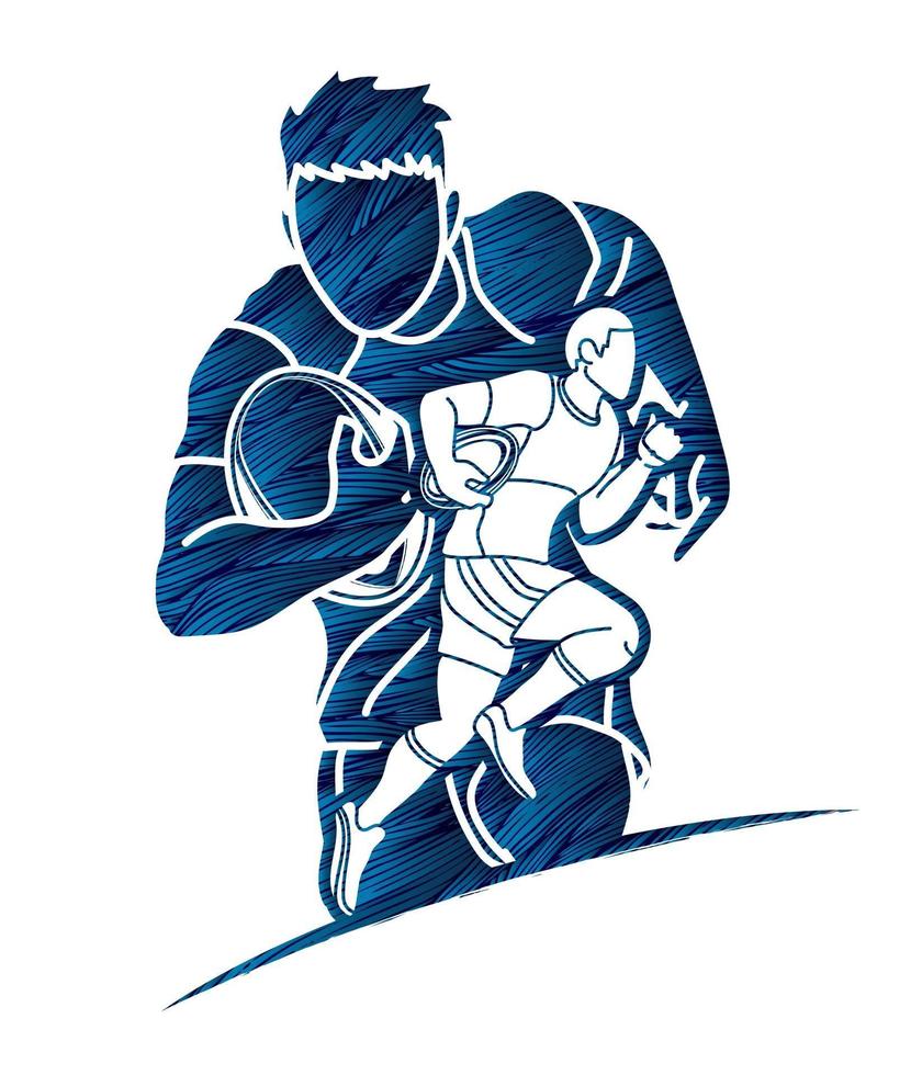 Rugby Players Running vector