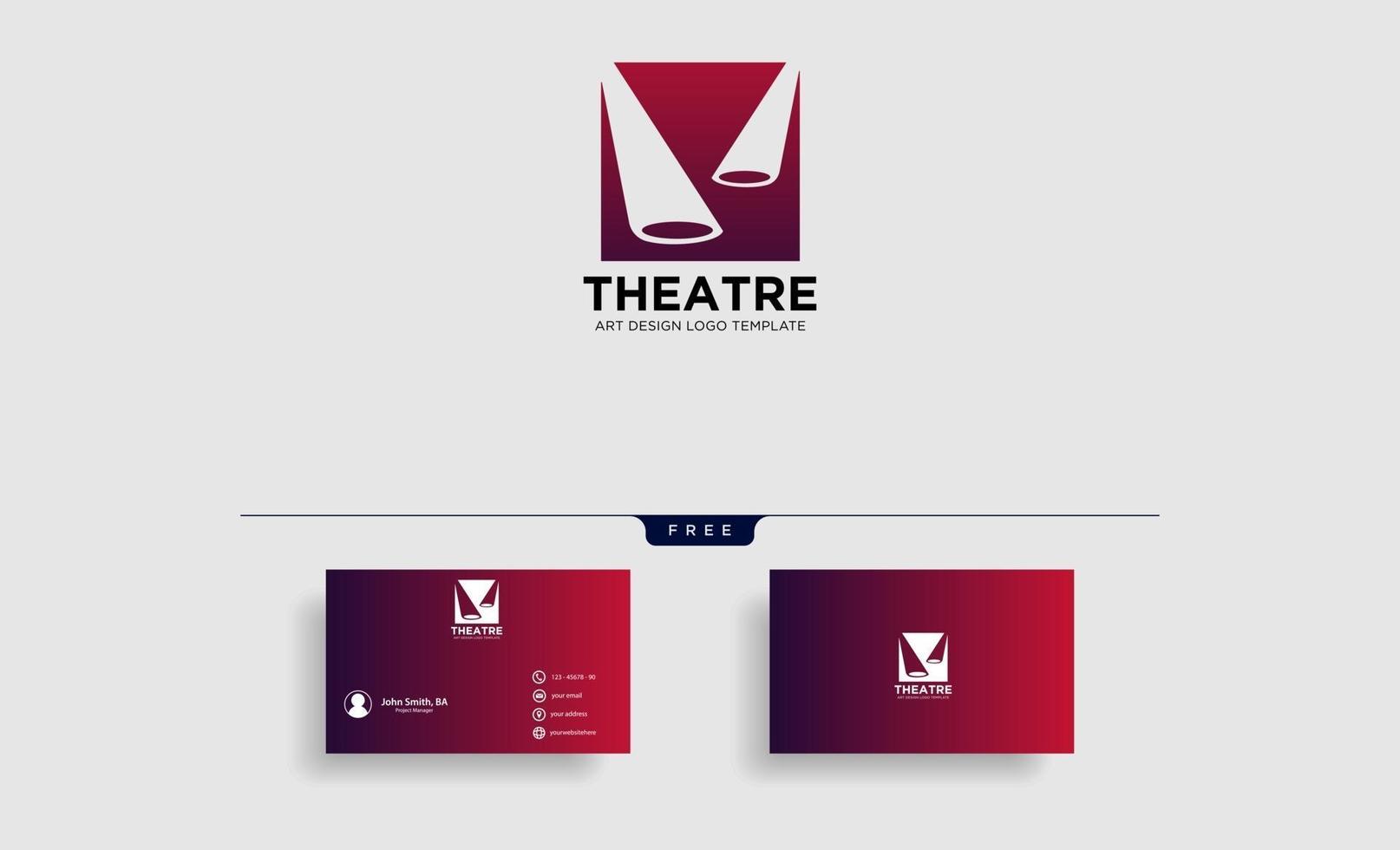 theater lighting logo template vector icon element with business card