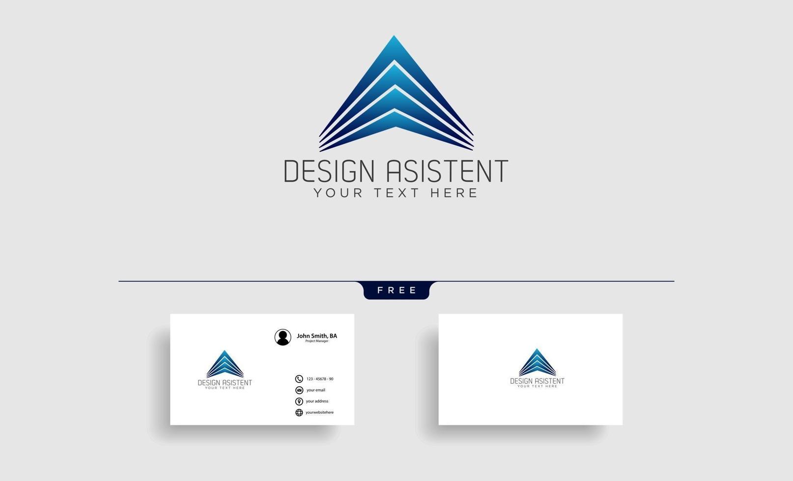 elementos de icono de vector de plantilla de logotipo de construcción de arquitectura con tarjeta de visita