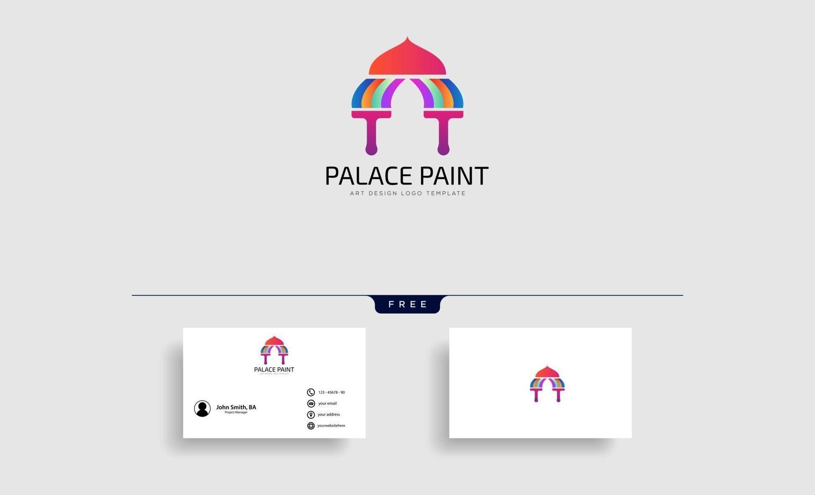 Palacio cepillo pintura logo plantilla vector icono elementos con tarjeta de visita