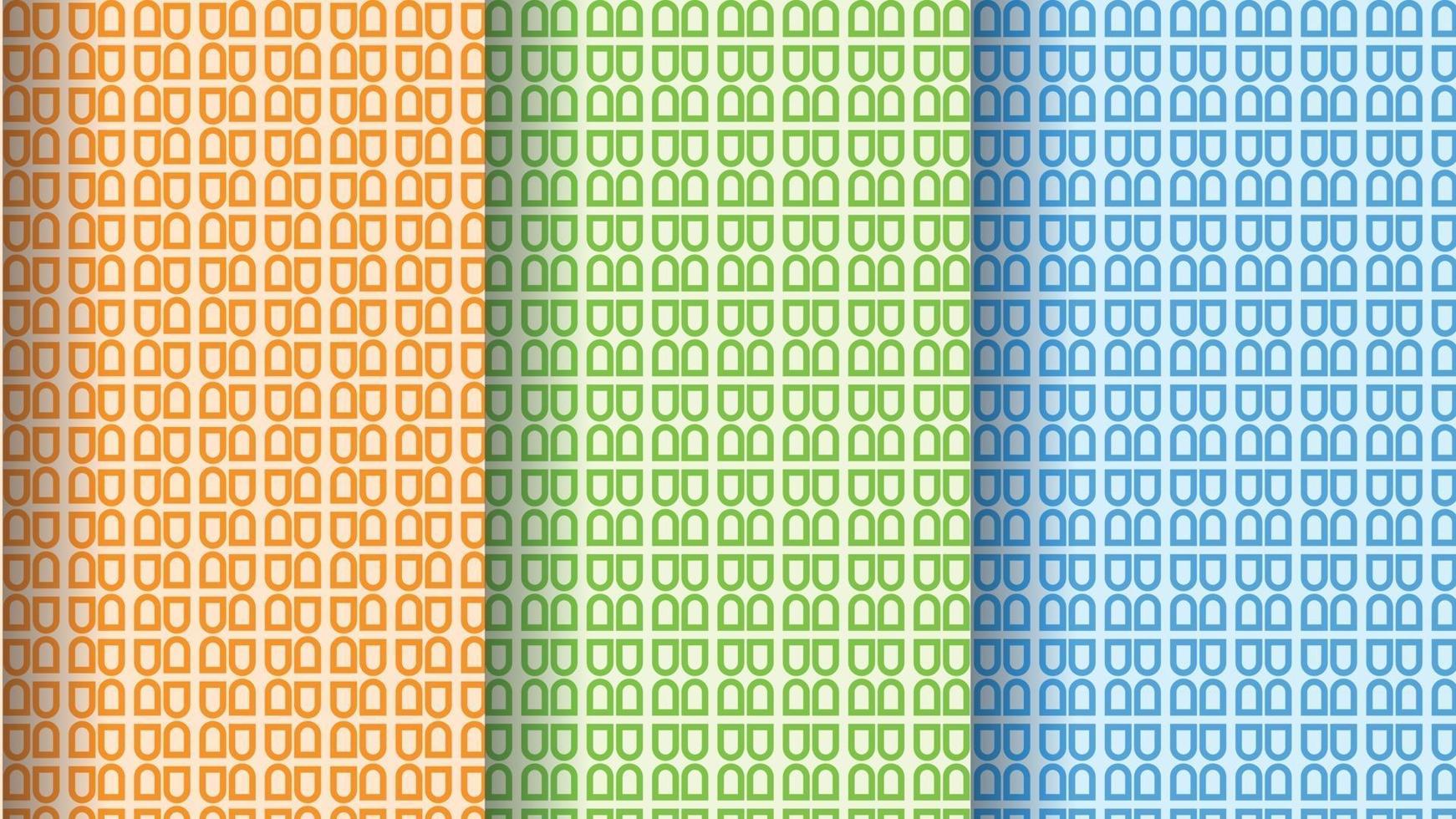 Wallpaper with 3 colors seamless pattern background set vector