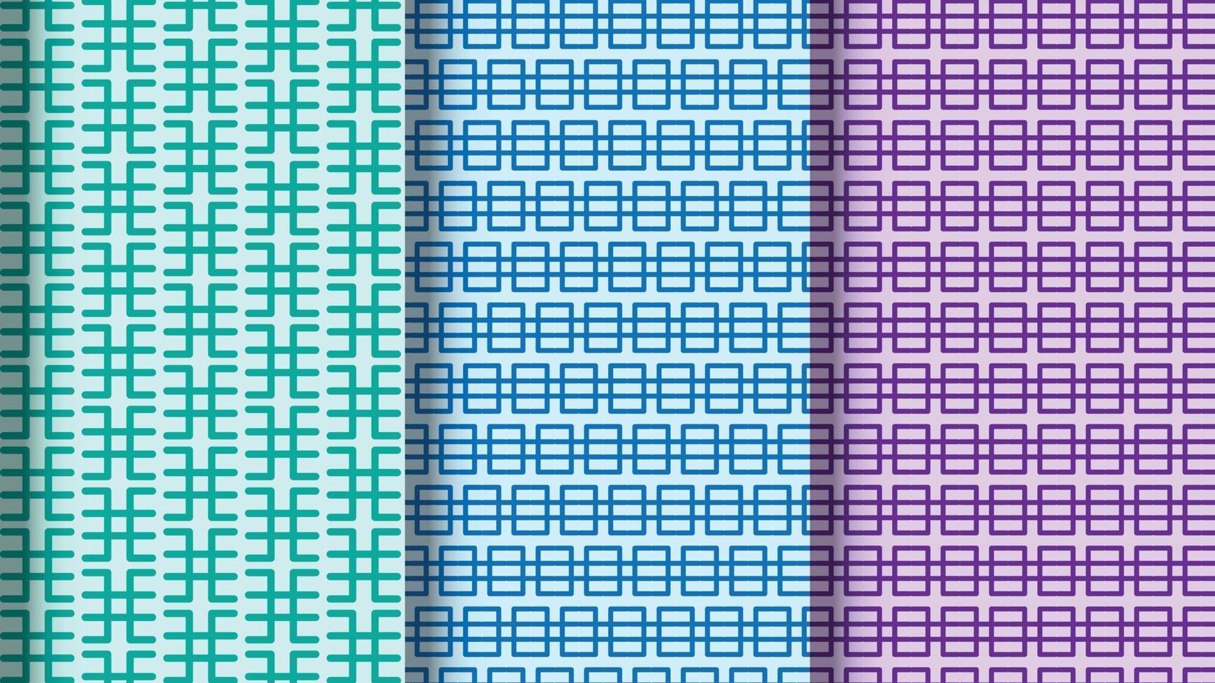 editable with 3 colors seamless pattern background set vector