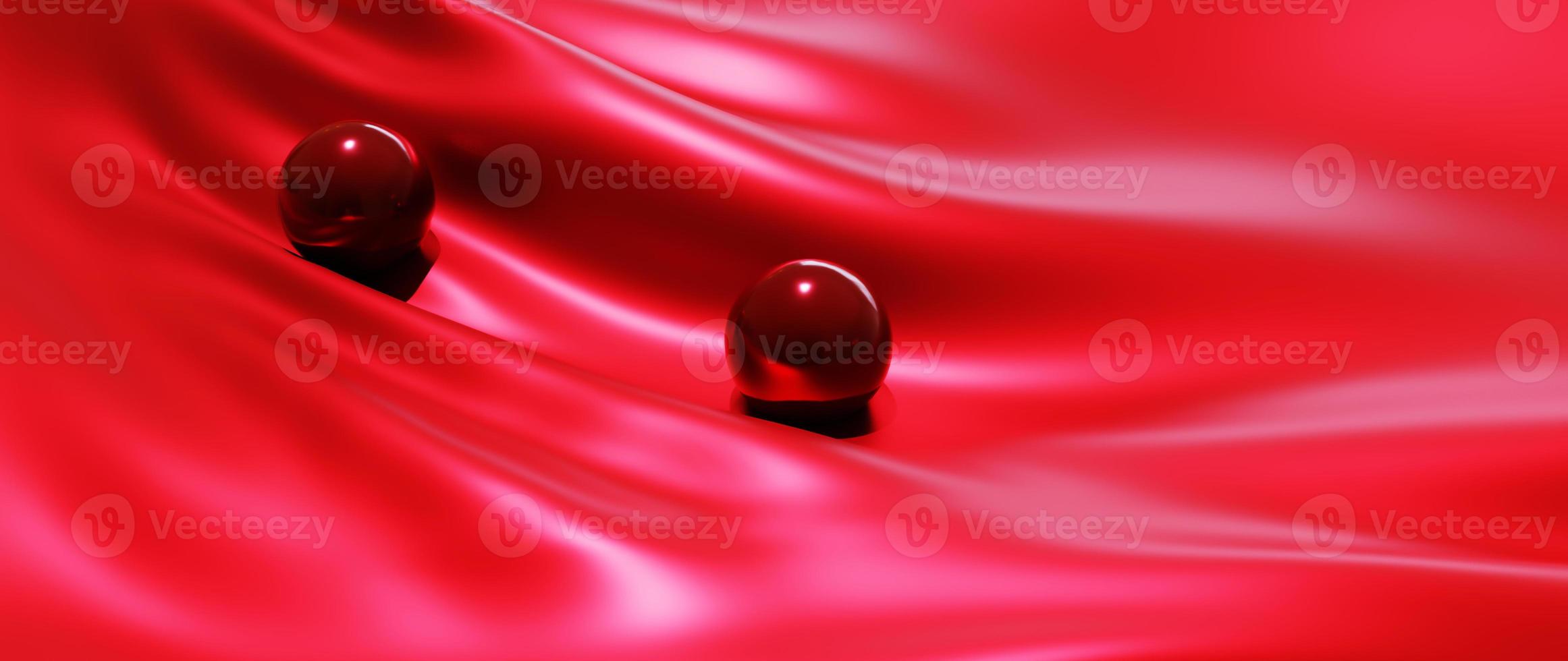 Red ball and silk photo