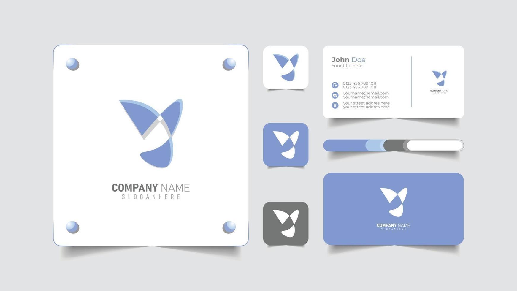 digital logo design and business card vector