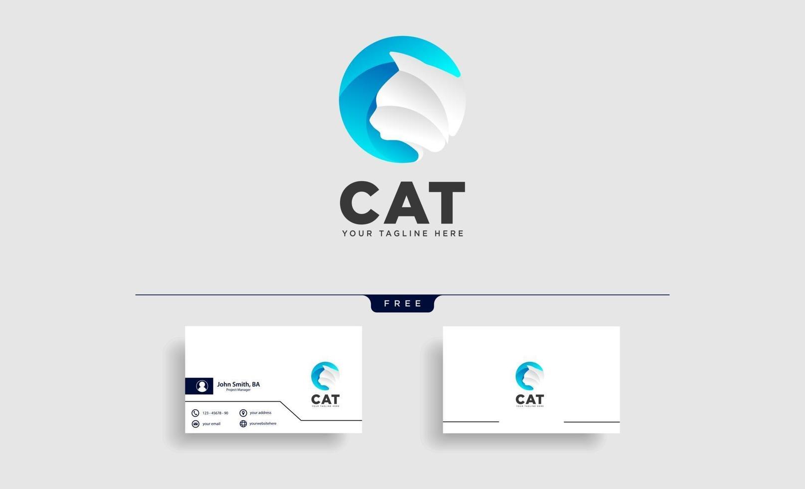 letter C cat pet animal type logo template vector icon element isolated